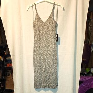 Express Grey Bodycon Spaghetti Strap Midi Size S. NWT